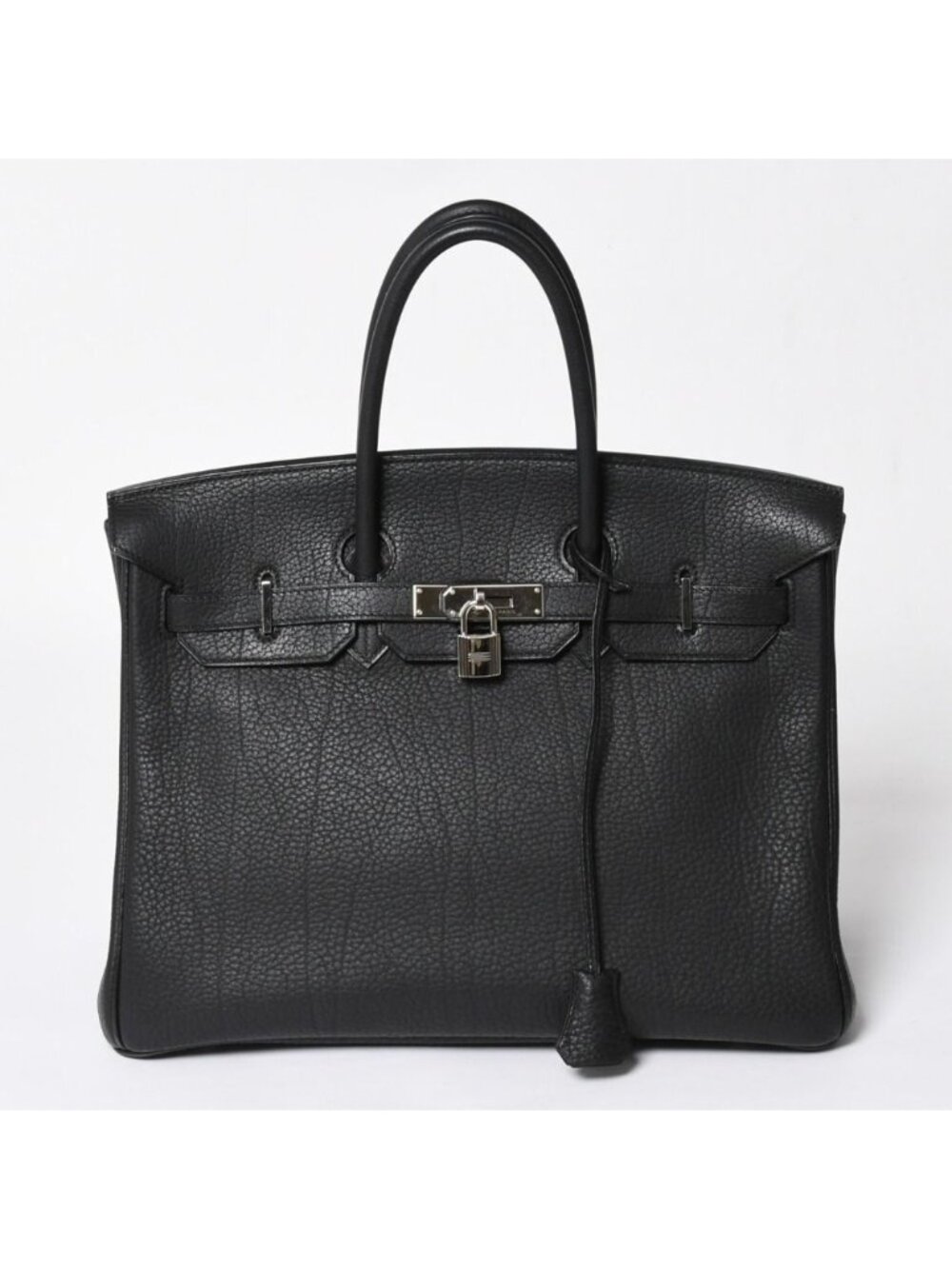 Hermes Birkin 35 Fjord Black Silver Handbag